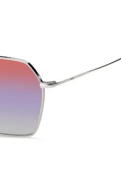 Double-bridge sunglasses with multicoloured lenses