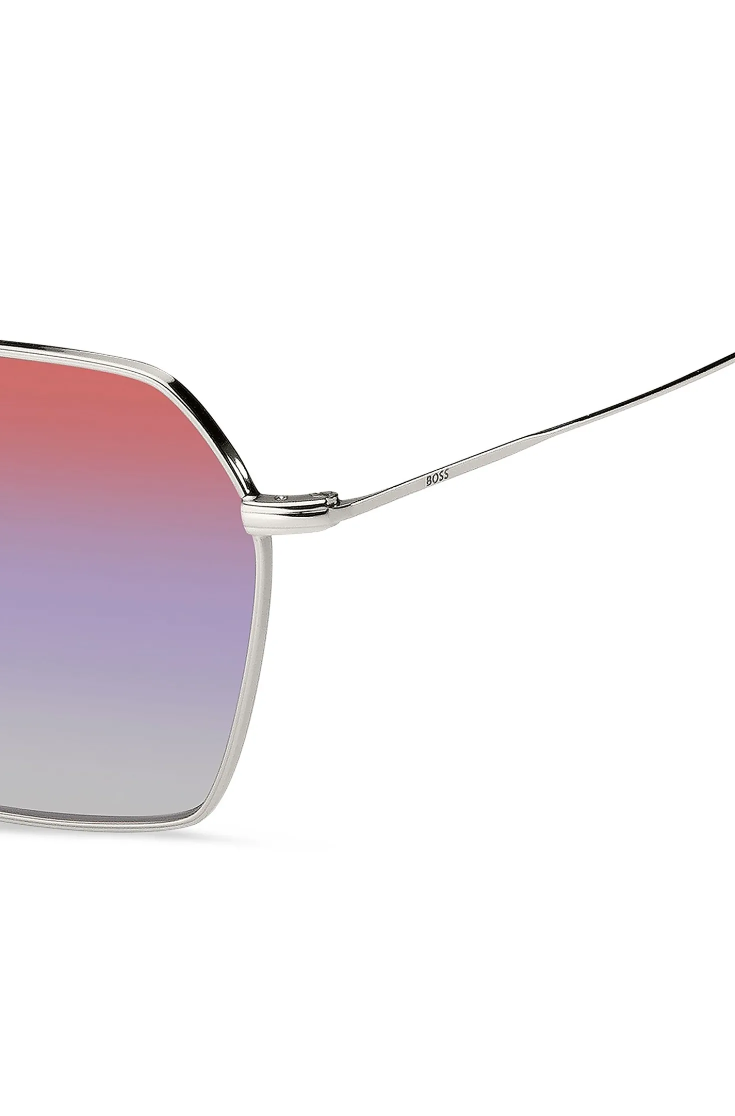 Double-bridge sunglasses with multicoloured lenses