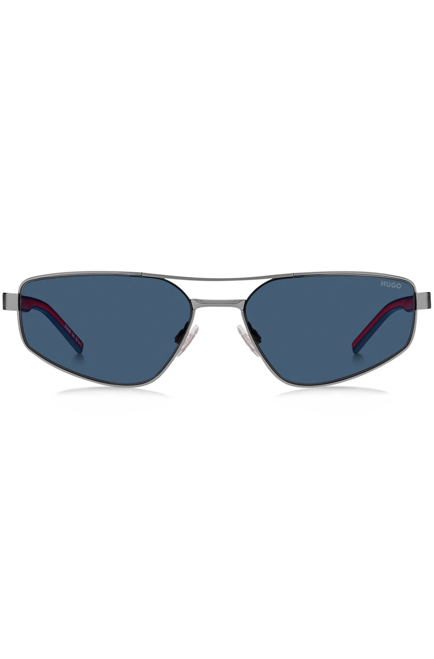Double-bridge sunglasses with cut-out logo