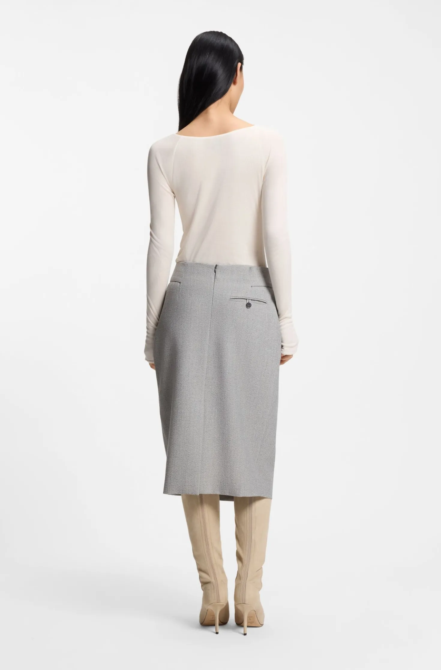 Double-layered jersey top in sheer jersey