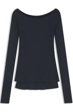Double-layered jersey top in sheer jersey