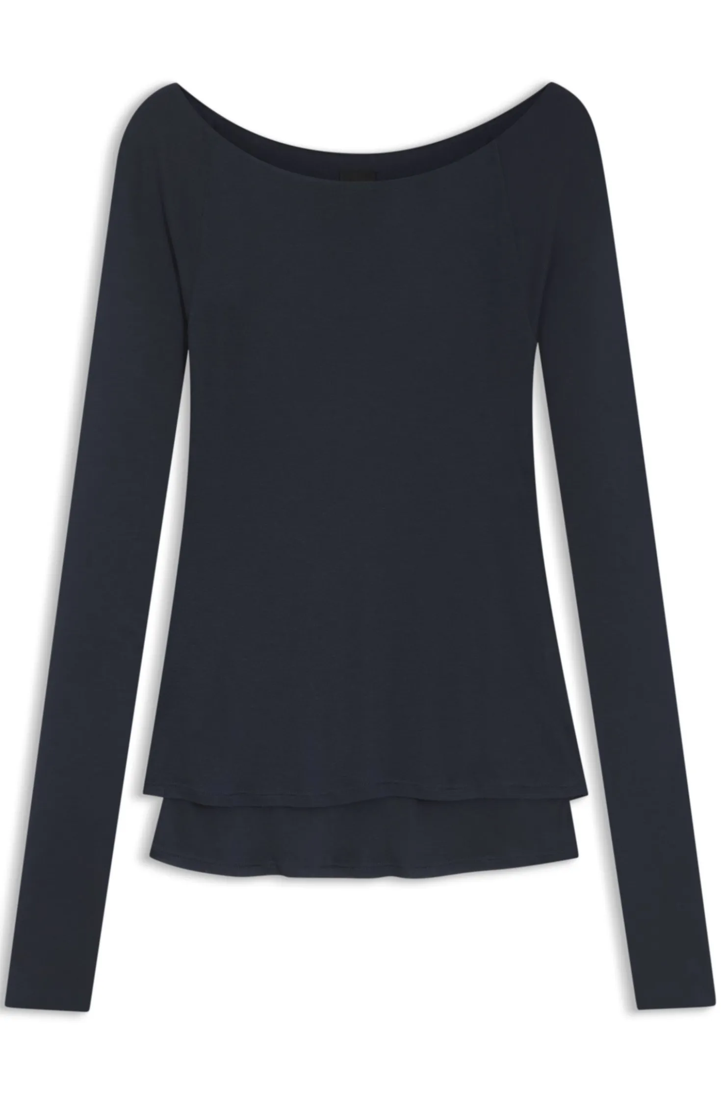 Double-layered jersey top in sheer jersey