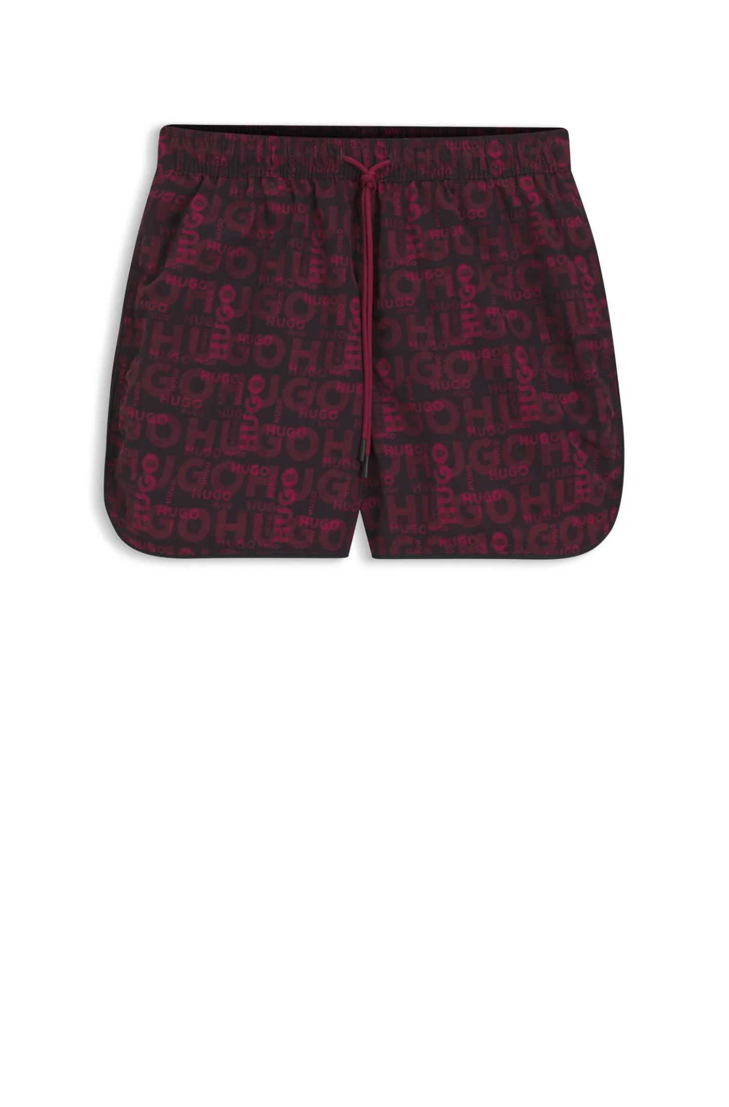 Drawcord swim shorts with all-over print