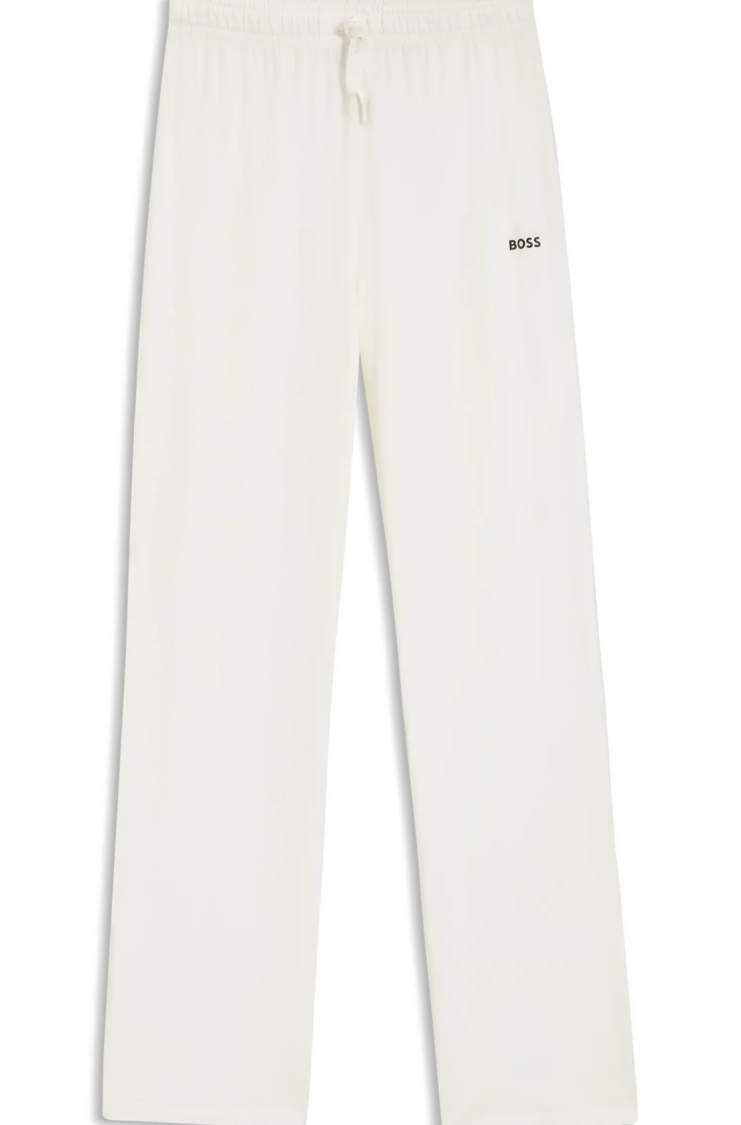 Drawstring pyjama bottoms in stretch cotton with logo detail