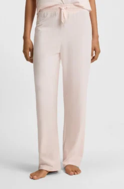 Drawstring pyjama bottoms in stretch cotton with logo detail