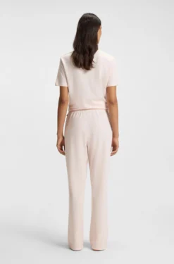 Drawstring pyjama bottoms in stretch cotton with logo detail
