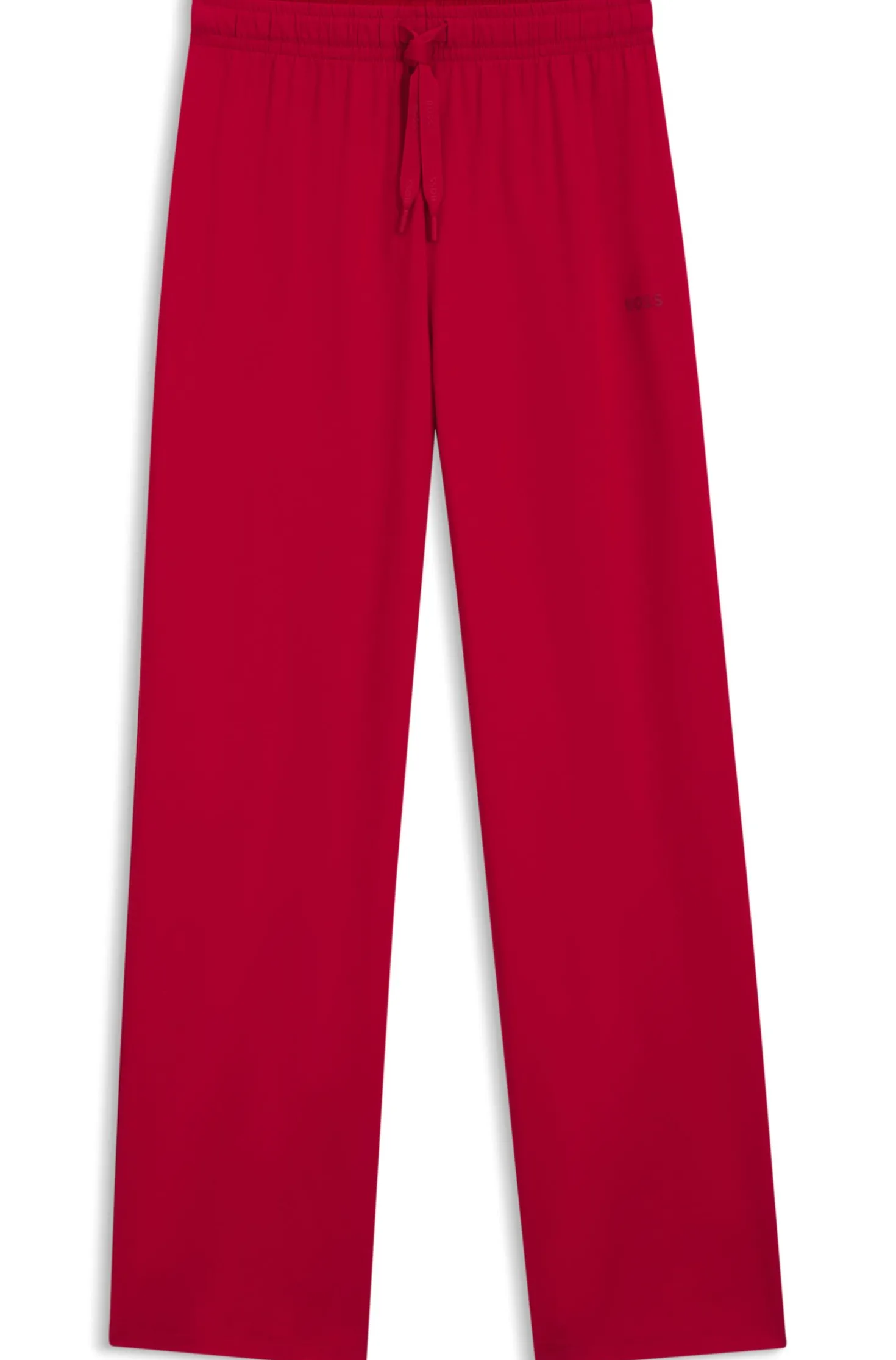 Drawstring pyjama bottoms in stretch cotton with logo detail