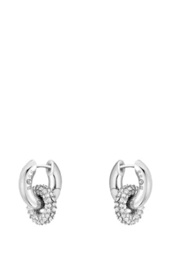 Earrings with pavé crystals
