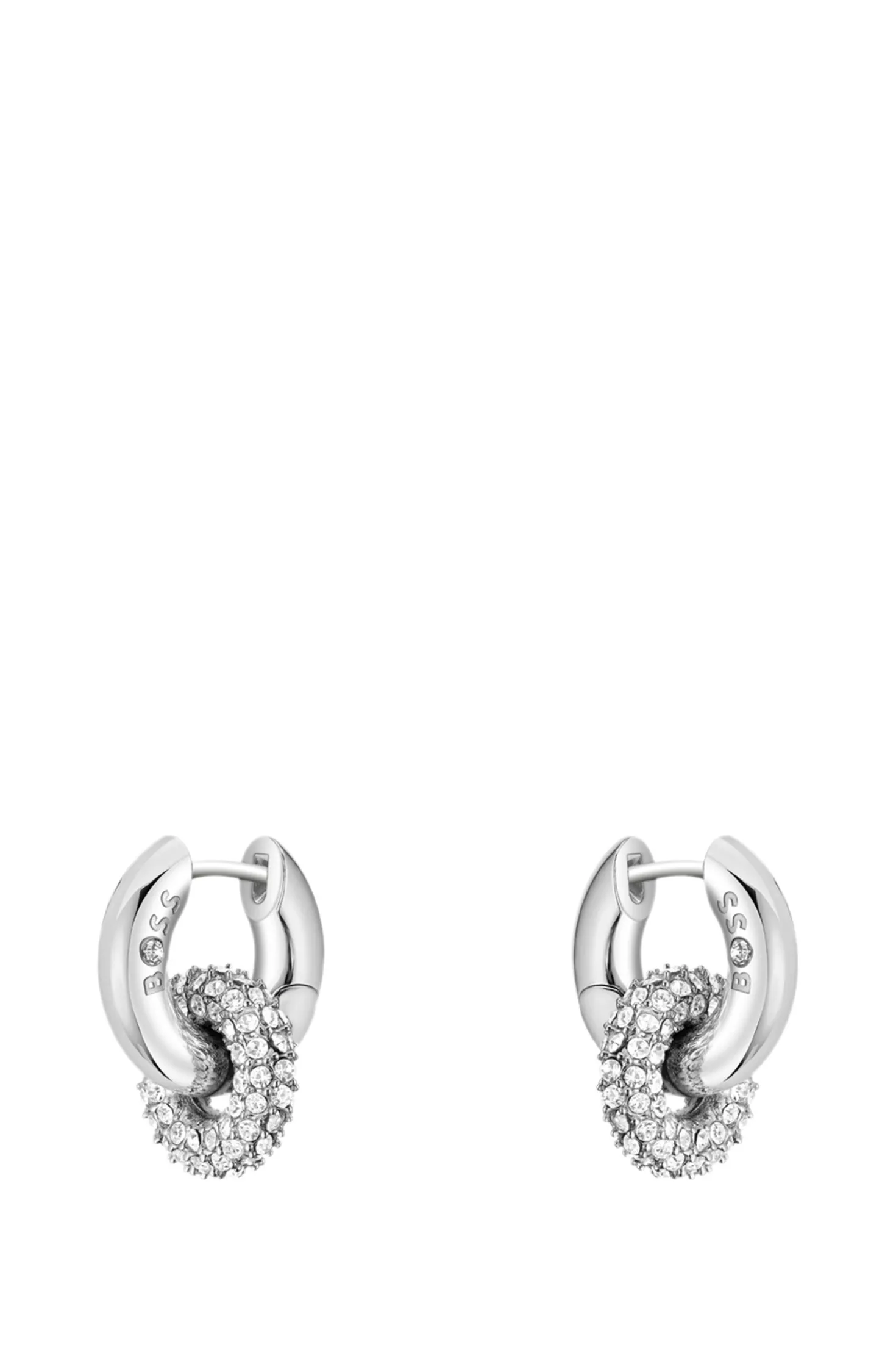 Earrings with pavé crystals