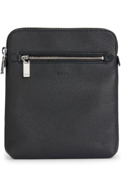 Envelope bag in Italian leather with embossed logo