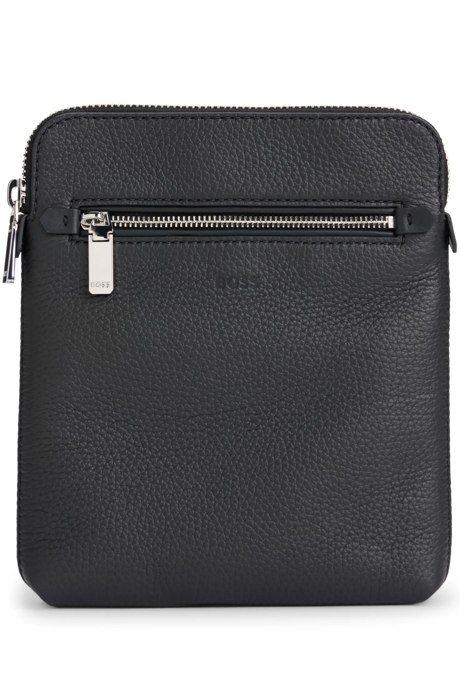 Envelope bag in Italian leather with embossed logo