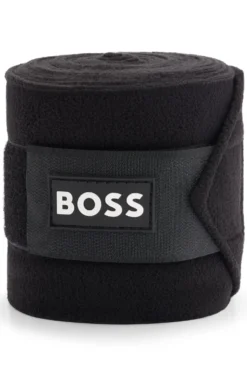 Equestrian circulation bandages with contrast branding and riptape closure
