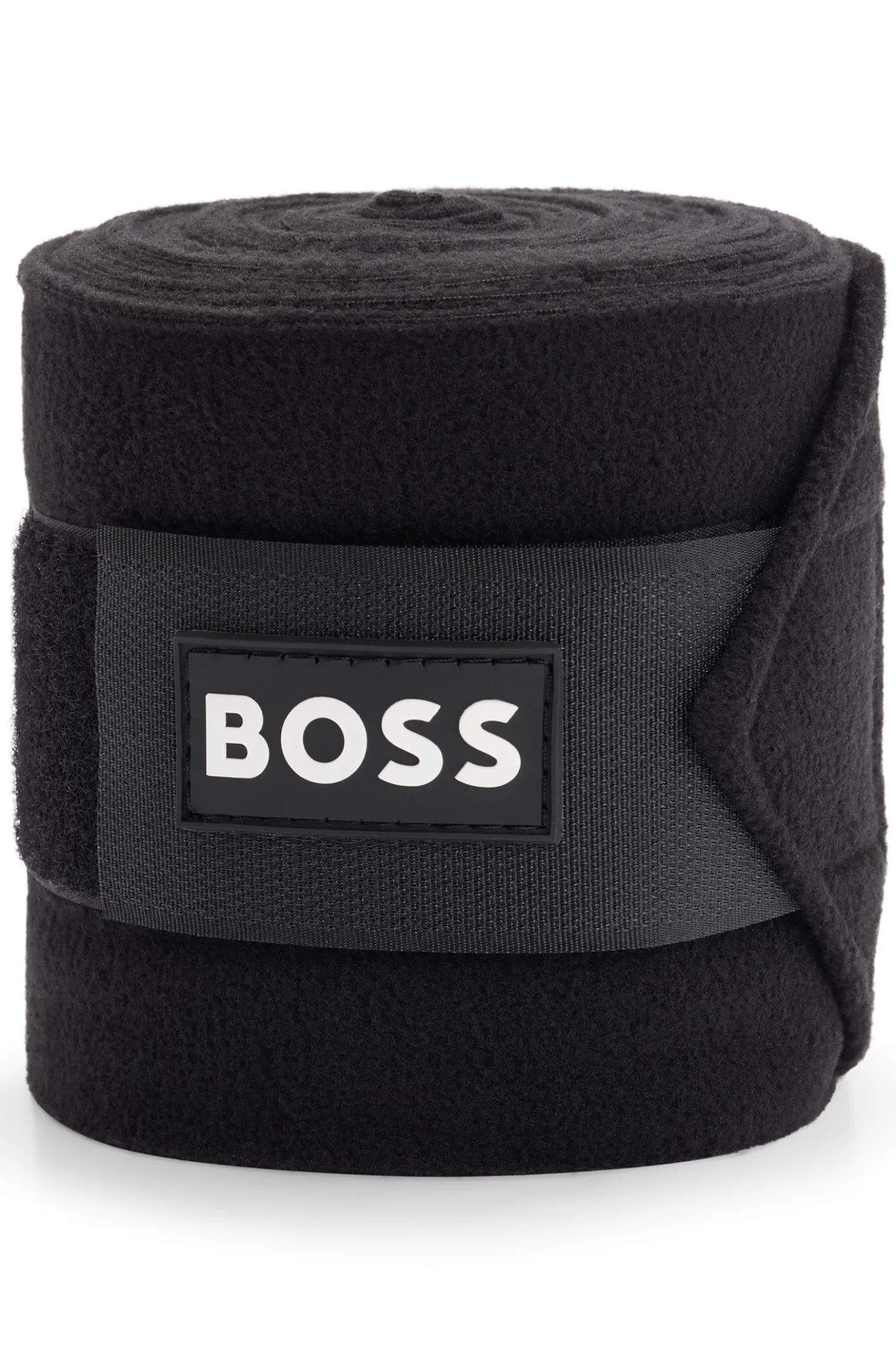 Equestrian circulation bandages with contrast branding and riptape closure