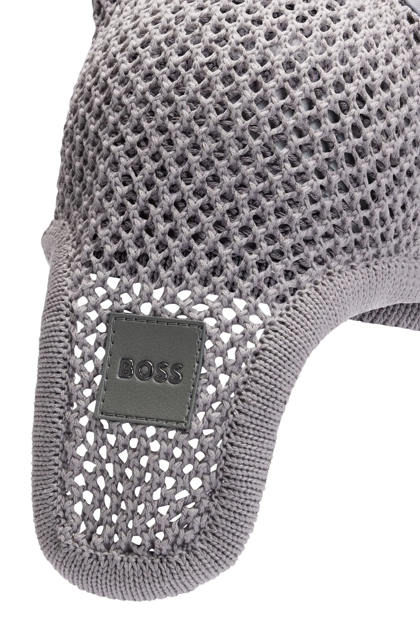 Equestrian crochet fly veil with logo patch