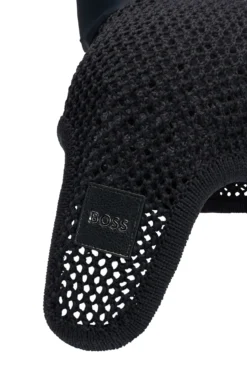 Equestrian crochet fly veil with logo patch