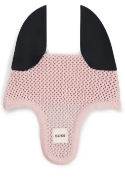 Equestrian crochet fly veil with logo patch