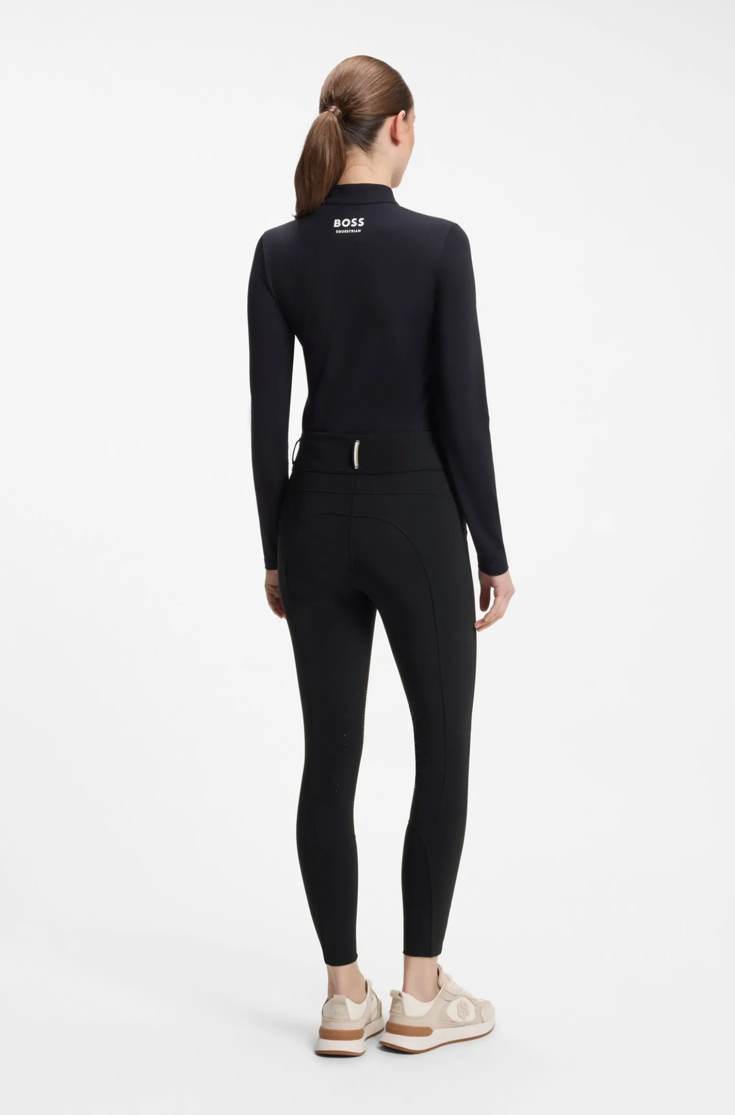 Equestrian high-waisted breeches with knee grip