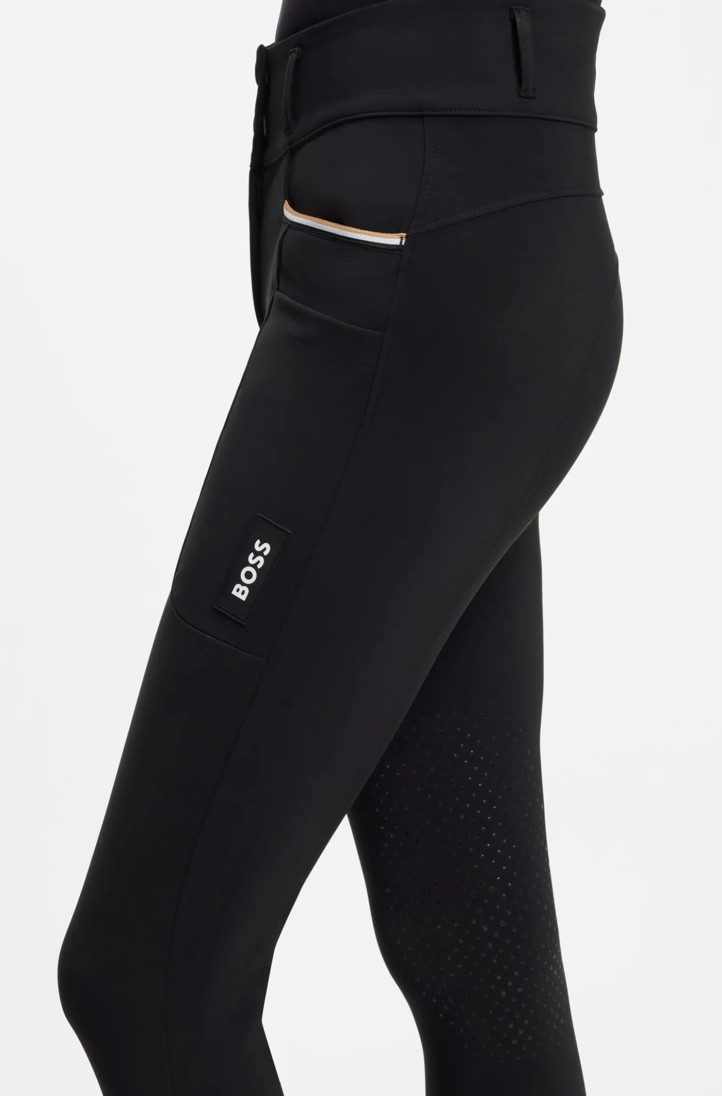 Equestrian high-waisted breeches with knee grip