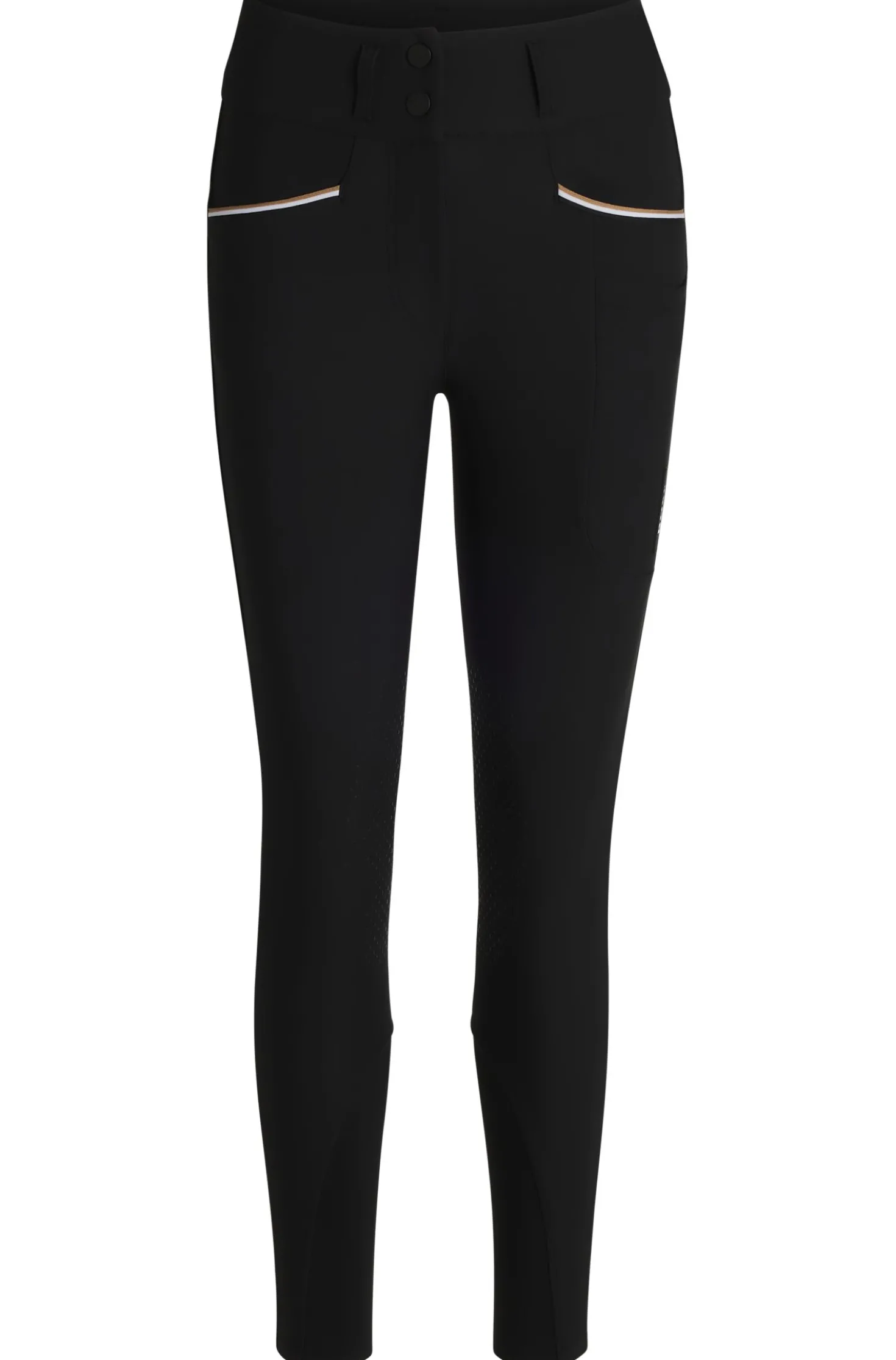 Equestrian high-waisted slim-fit breeches with knee grip