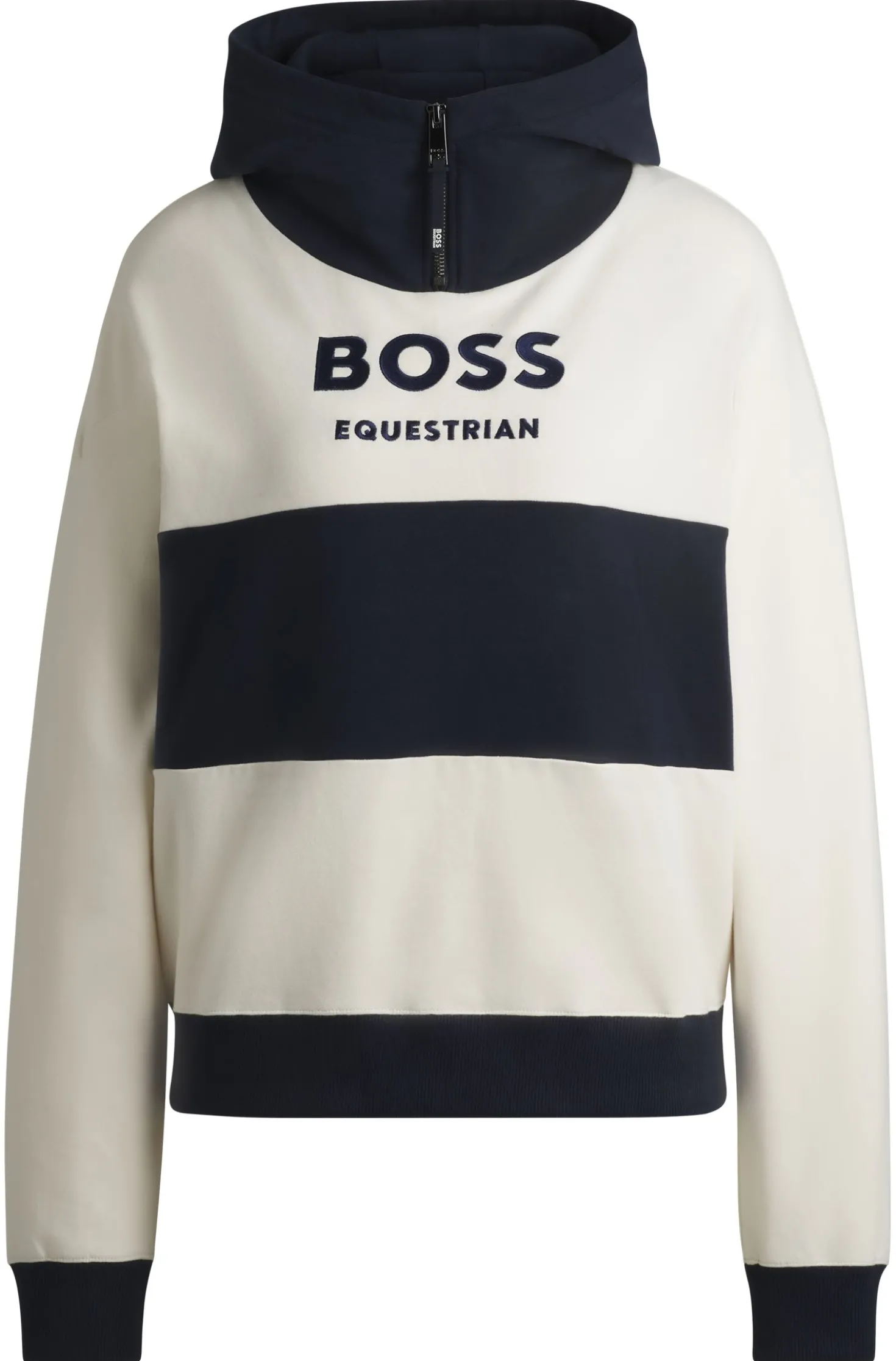 Equestrian hoodie in Italian stretch cotton