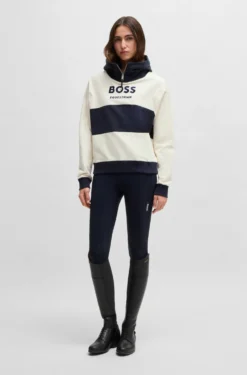 Equestrian hoodie in Italian stretch cotton