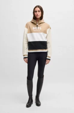 Equestrian hoodie in Italian stretch cotton