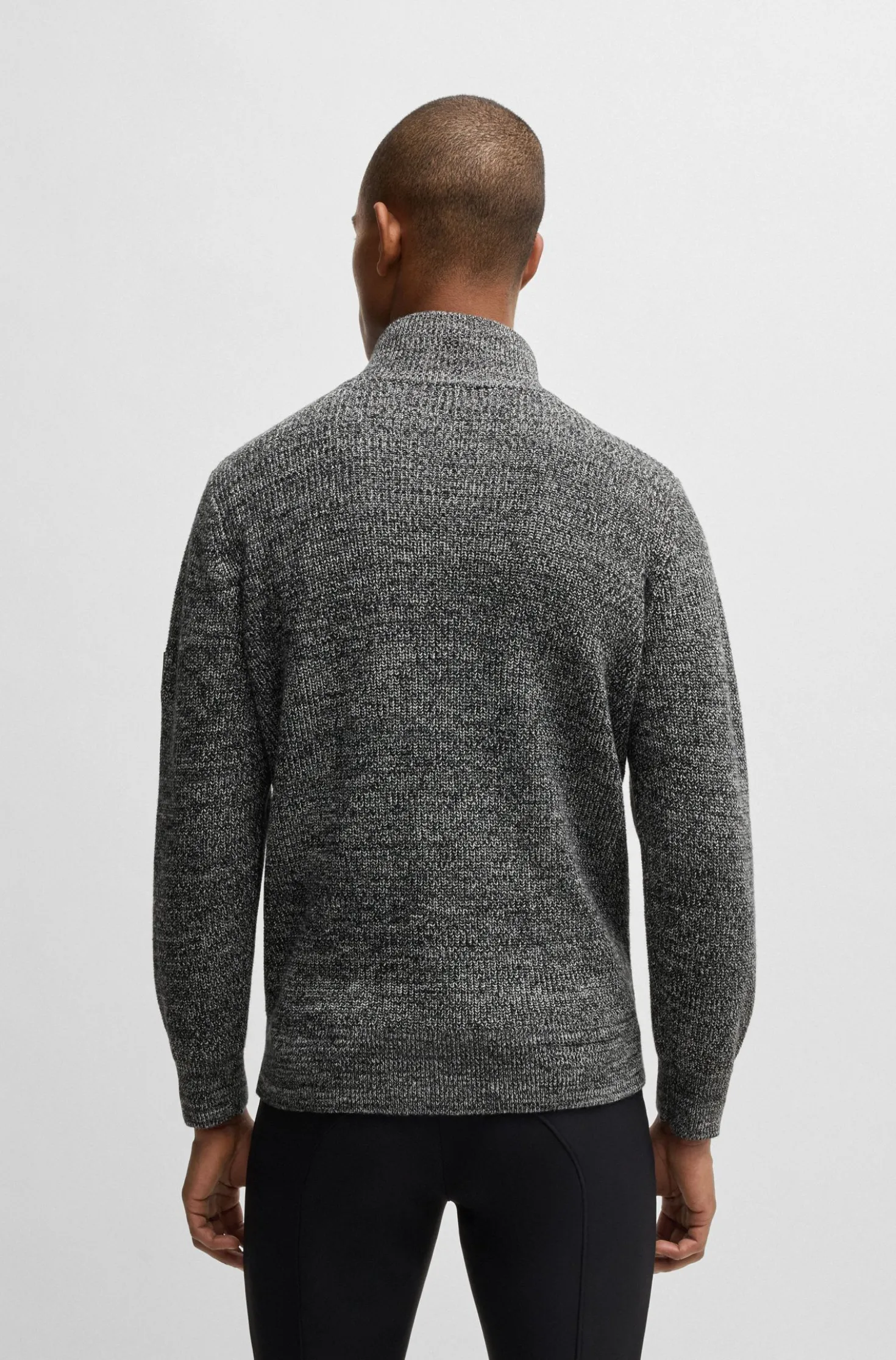 Equestrian melange troyer sweater