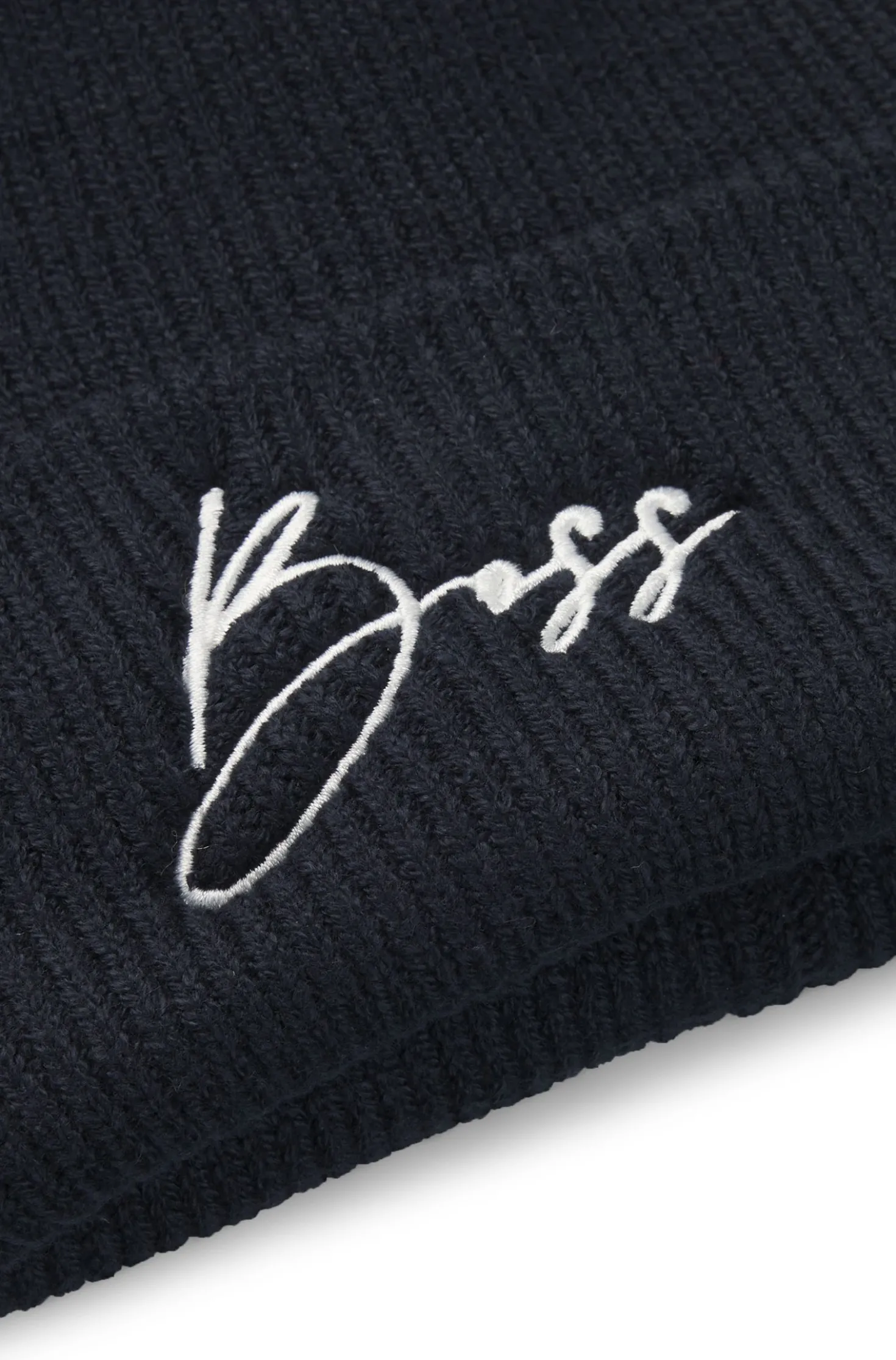 Equestrian ribbed beanie hat with embroidered logo