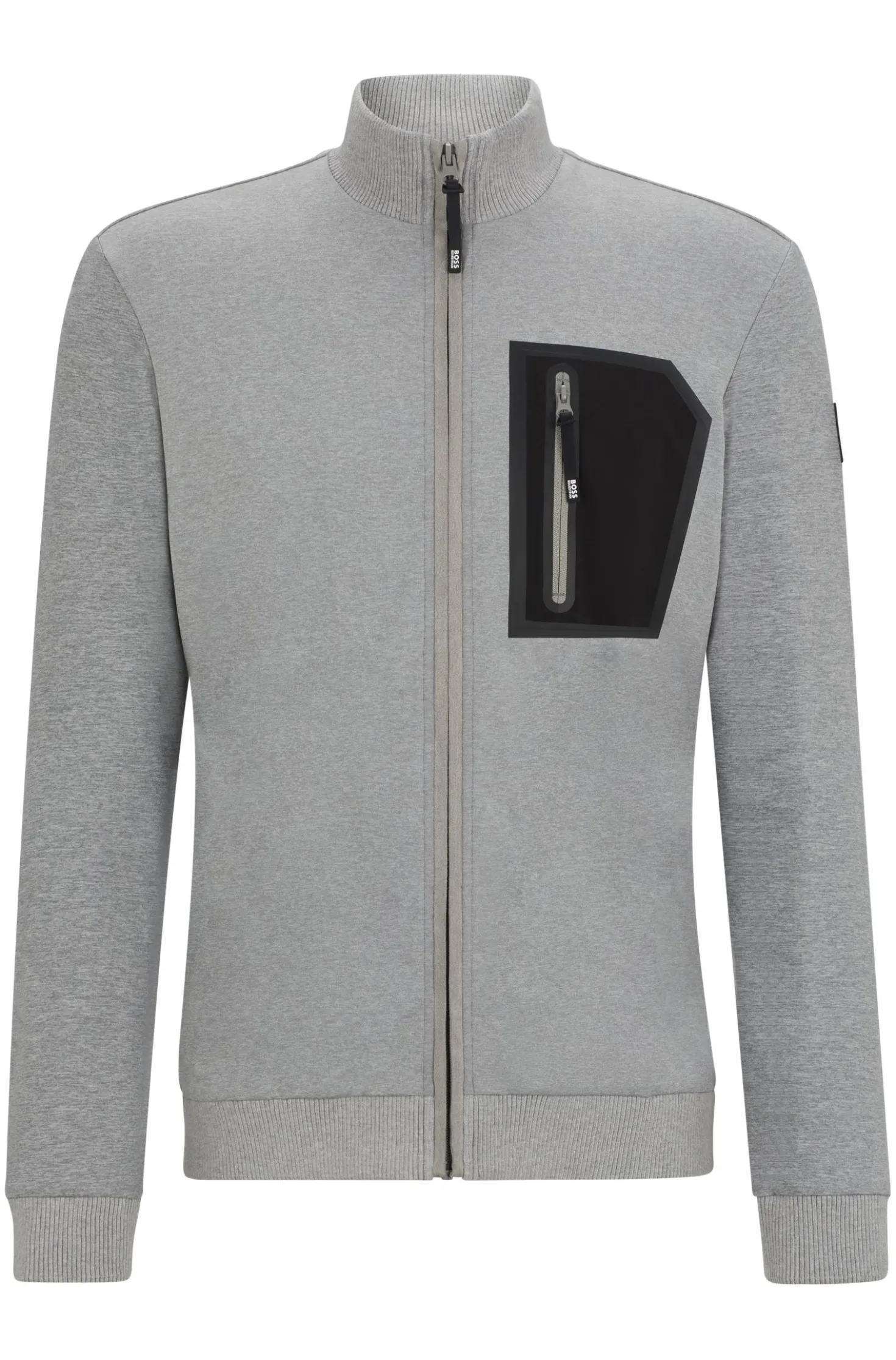 Equestrian second-layer cardigan with zipped chest pocket