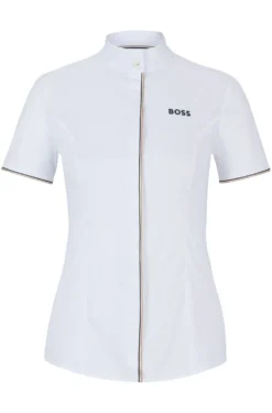 Equestrian show blouse with stretch-cotton middle