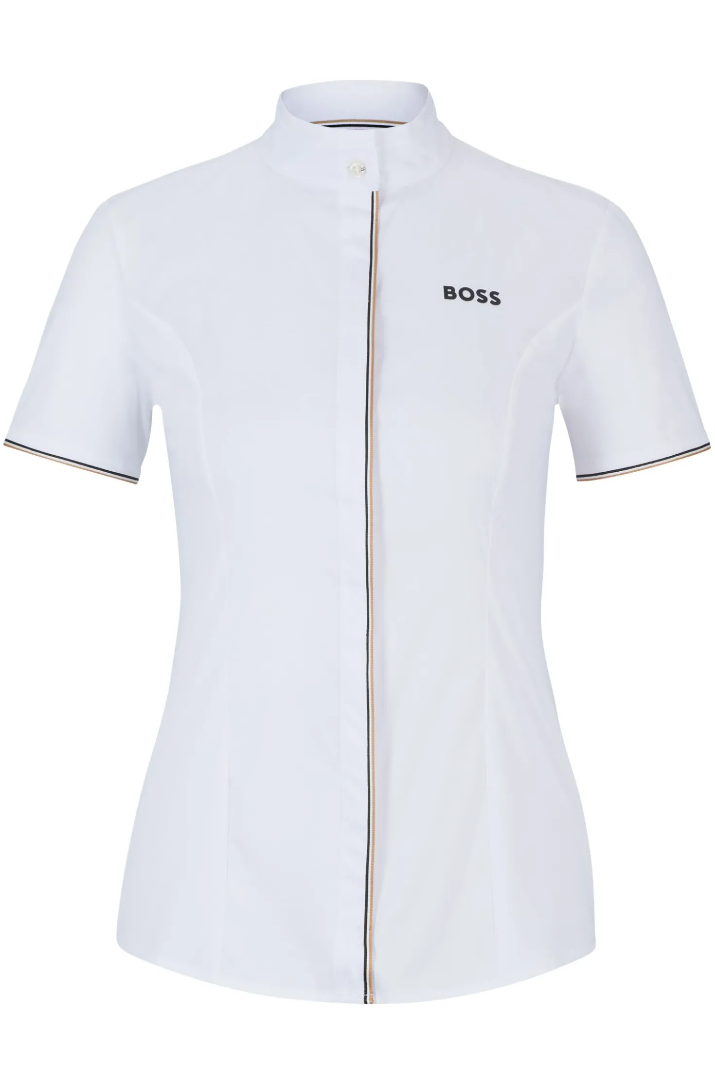 Equestrian show blouse with stretch-cotton middle