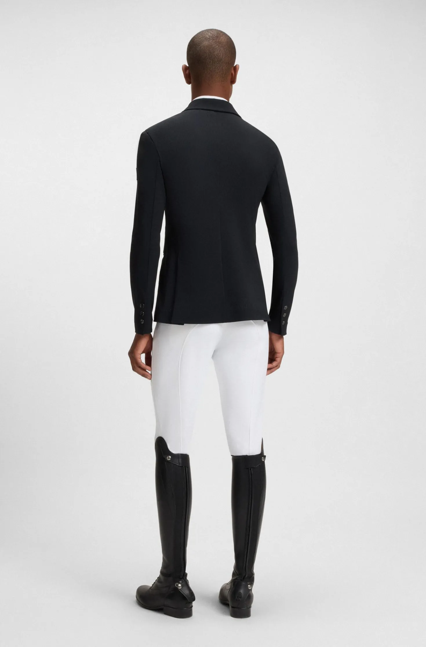 Equestrian show jacket in perforated stretch fabric