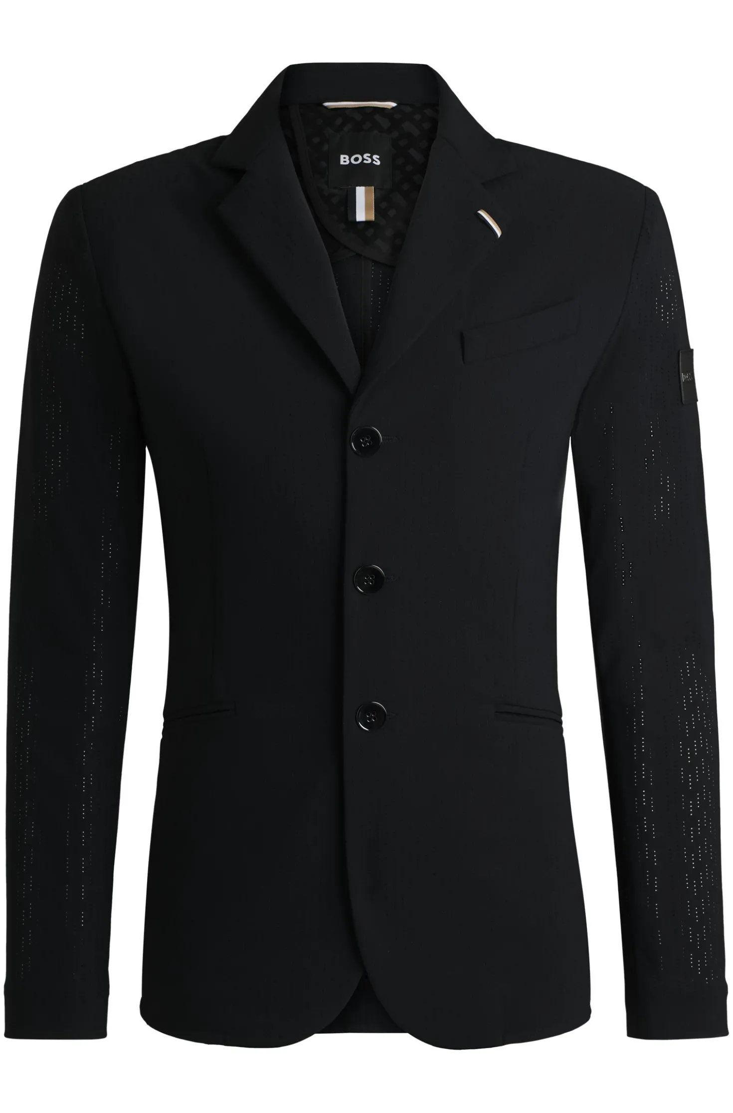 Equestrian show jacket in perforated material
