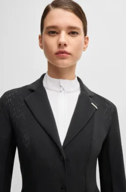 Equestrian show jacket in perforated material