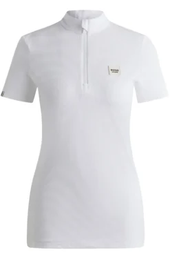 Equestrian show shirt in ribbed stretch fabric