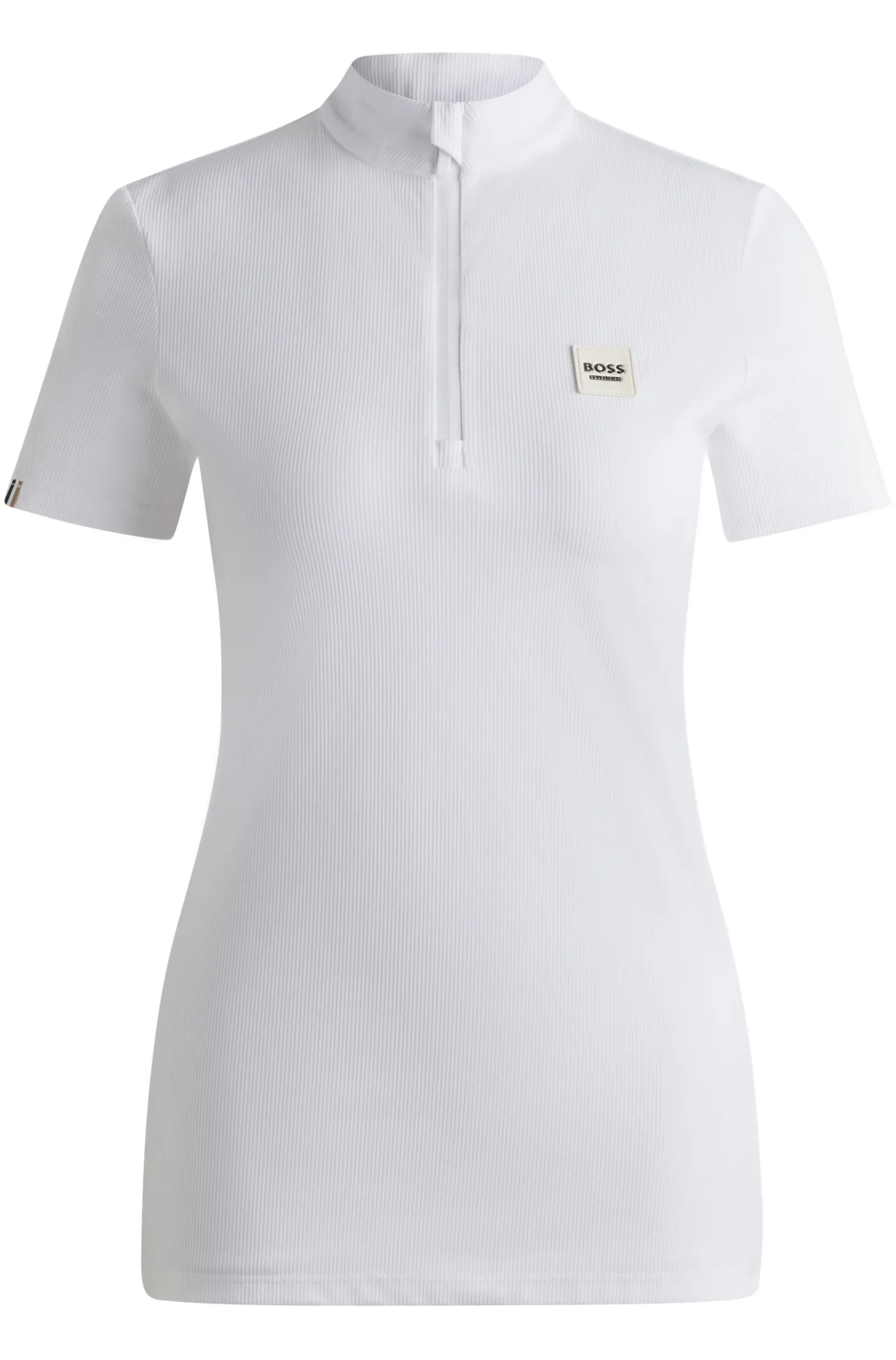 Equestrian show shirt in ribbed stretch fabric