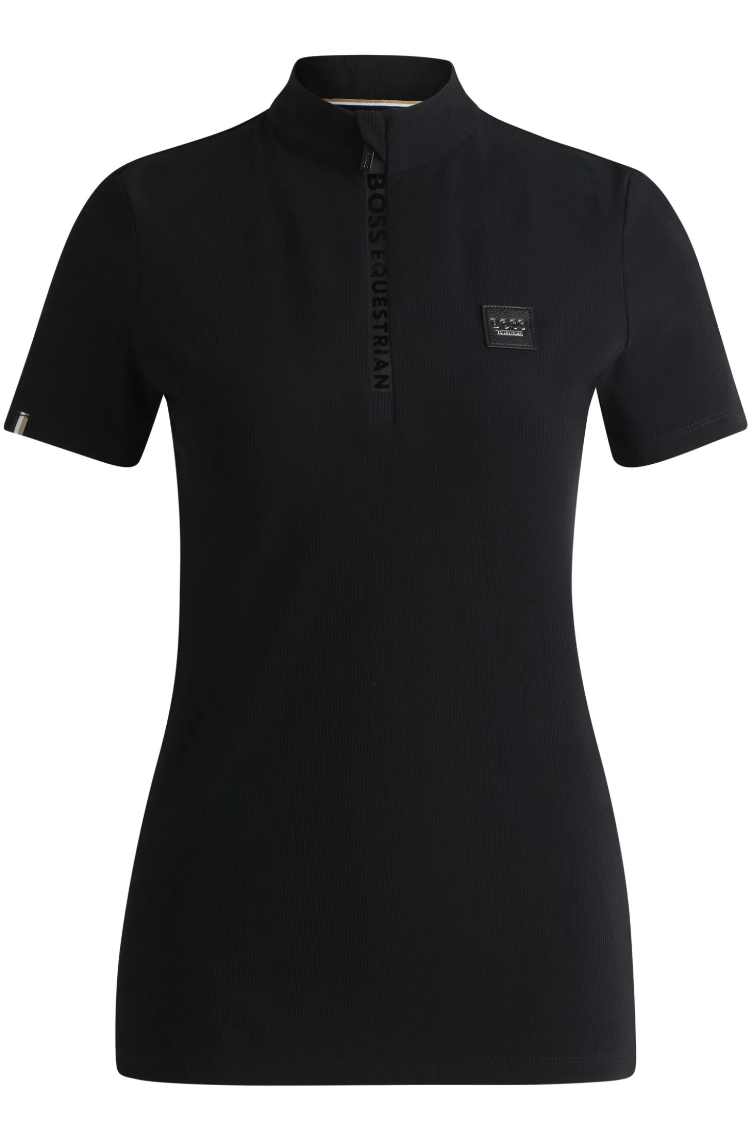 Equestrian show shirt in ribbed stretch fabric