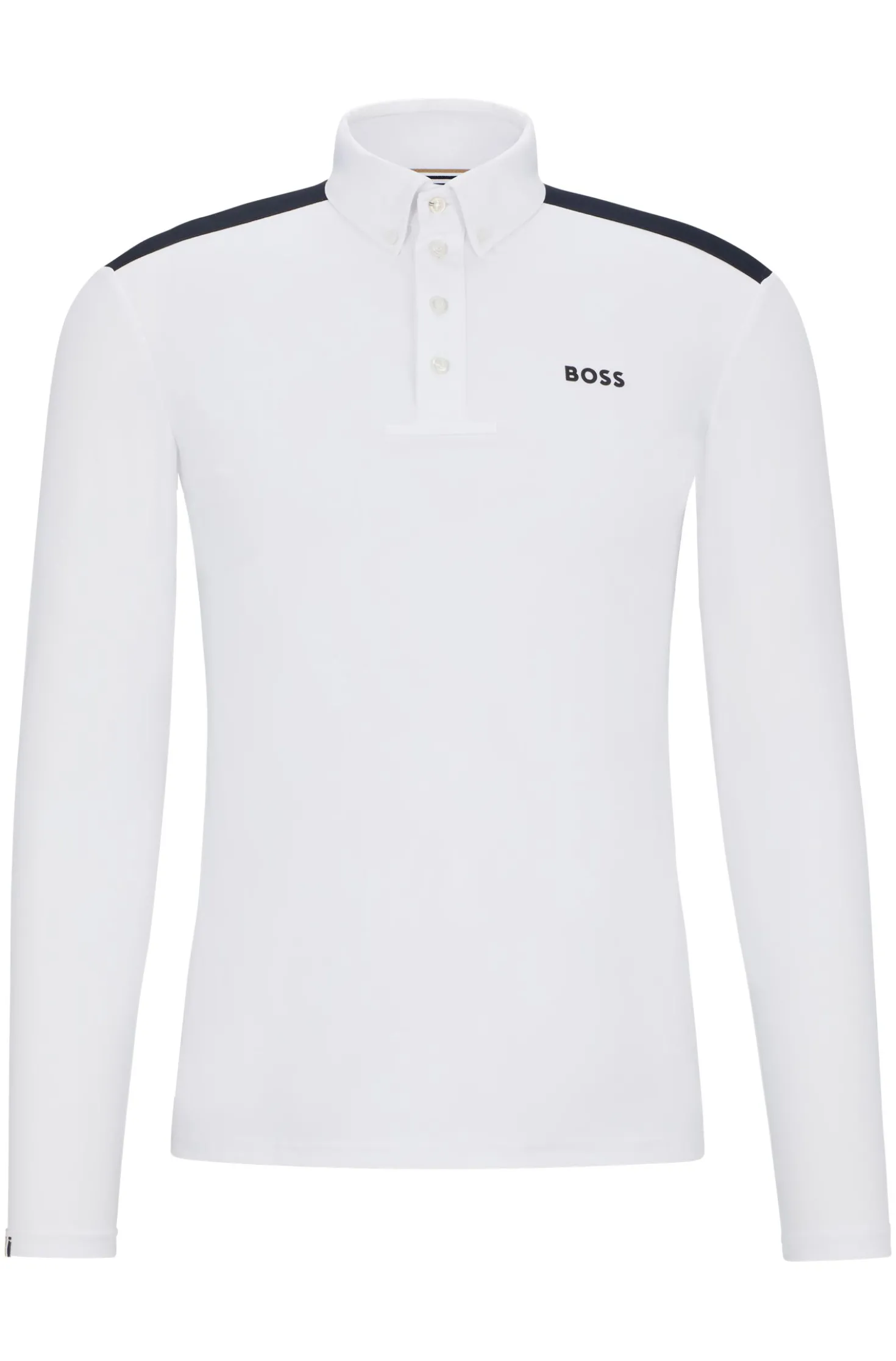 Equestrian show shirt with shoulder inserts and logo