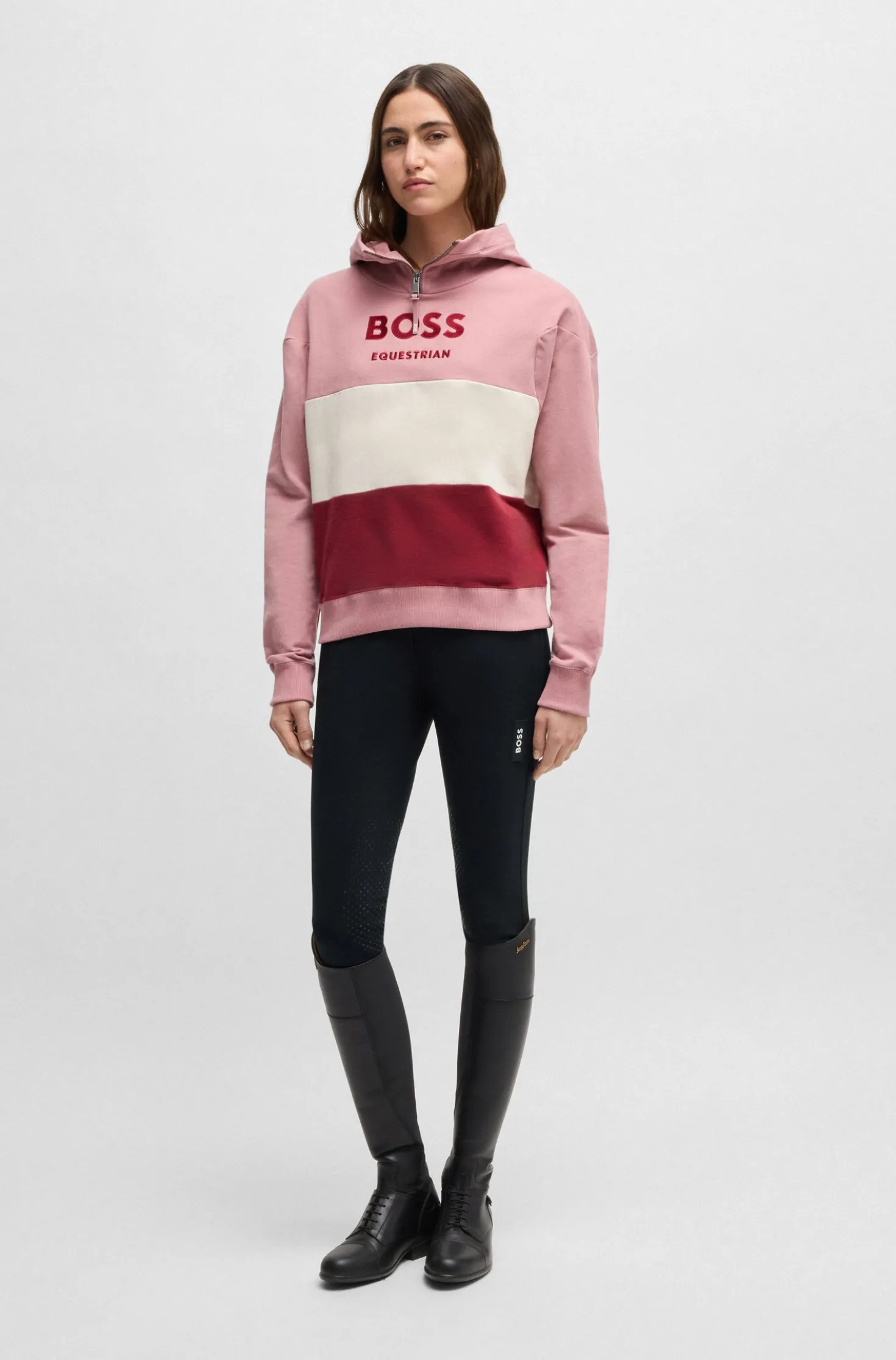 Equestrian slim-fit breeches with knee grip