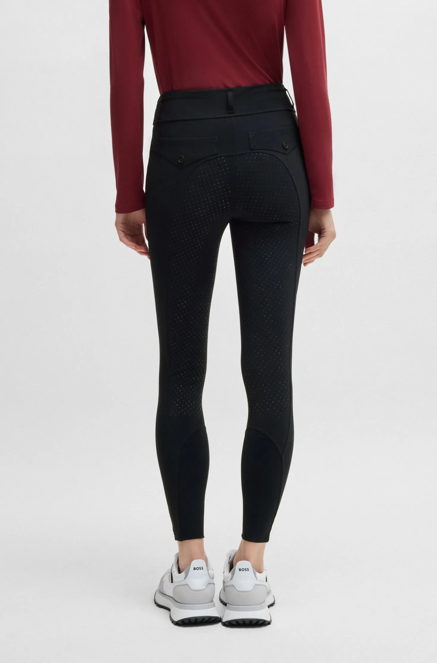 Equestrian slim-fit riding leggings with full grip