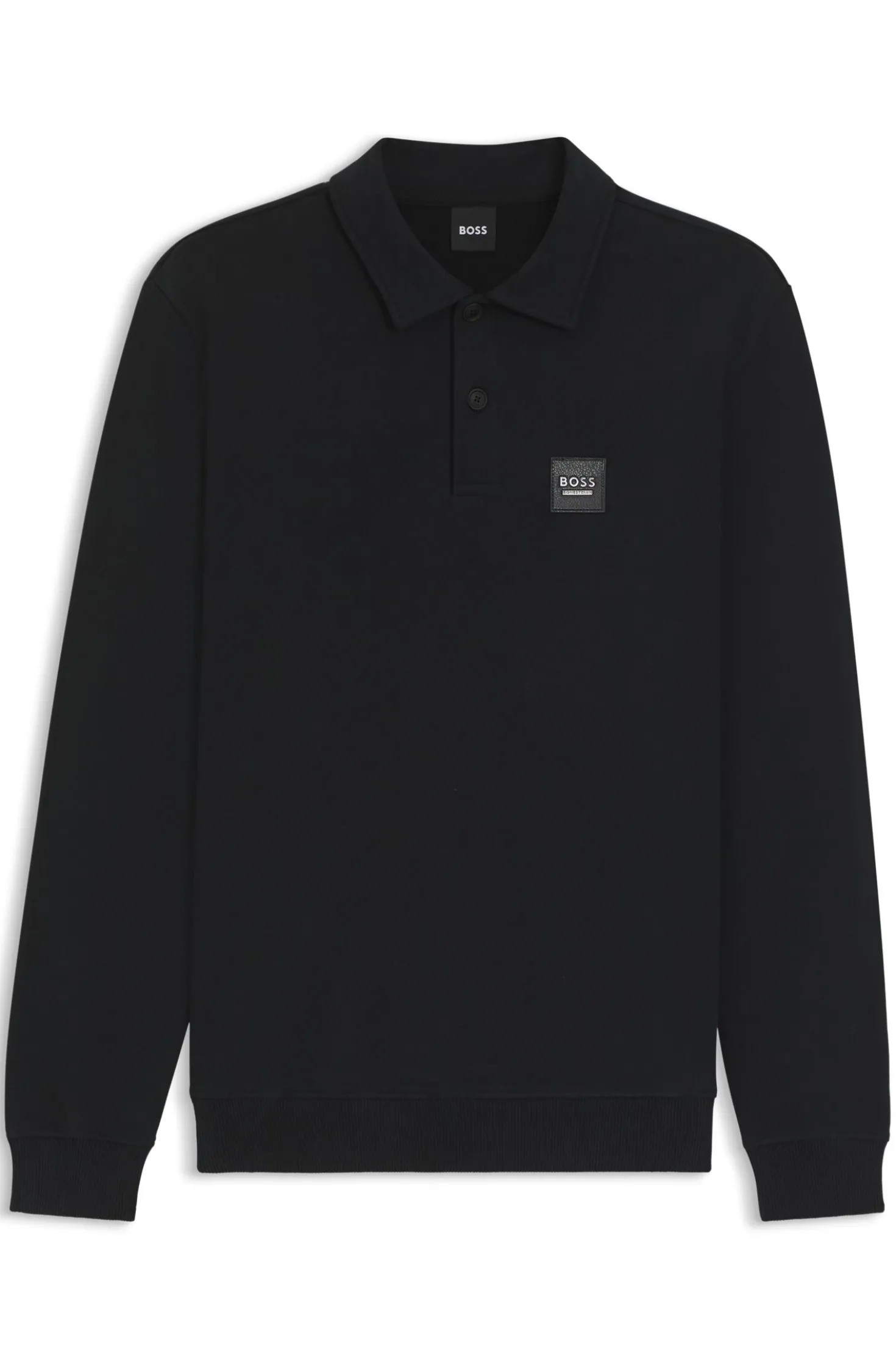 Equestrian stretch-cotton knit polo with logo patch