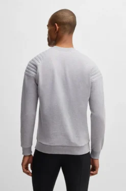 Equestrian stretch-cotton sweatshirt with shoulder stitching