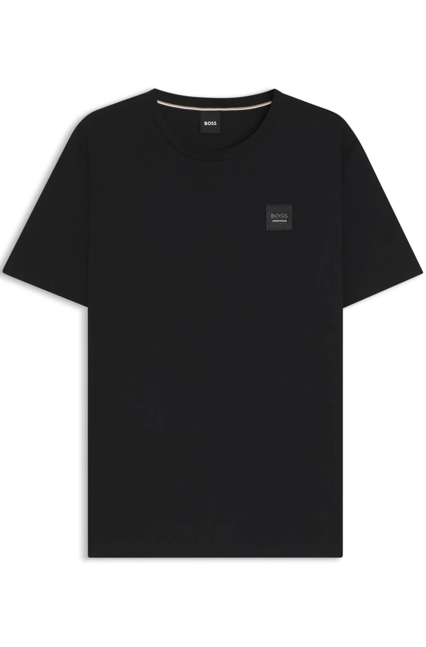 Equestrian stretch-cotton T-shirt with logo patch