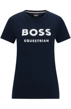 Equestrian stretch-cotton T-shirt with logo details