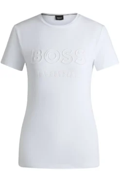 Equestrian stretch-cotton T-shirt with embroidered logo