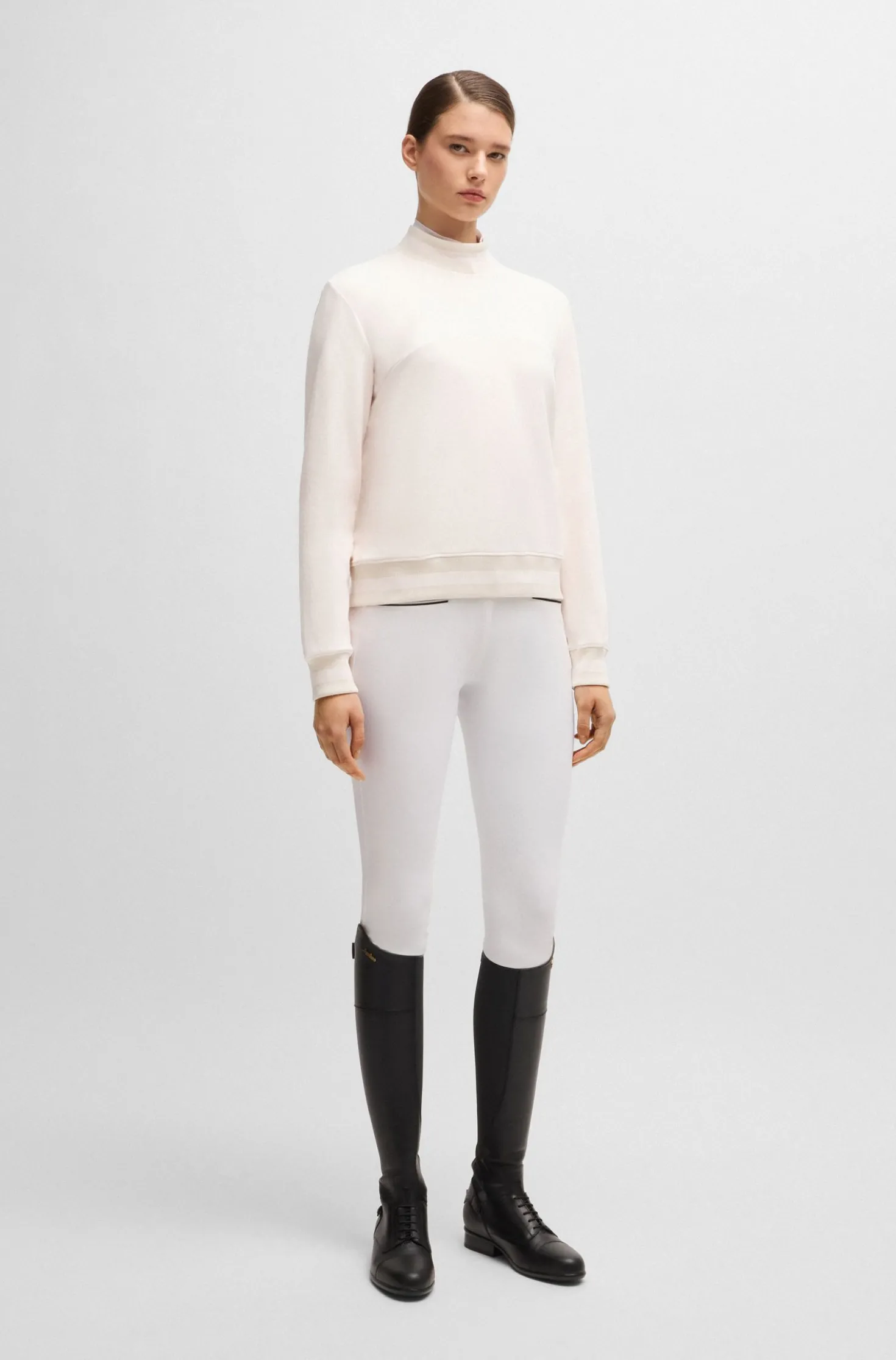Equestrian sweater in Italian stretch cotton