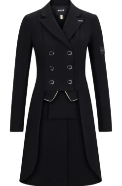 Equestrian tailcoat with adjustable tail weights