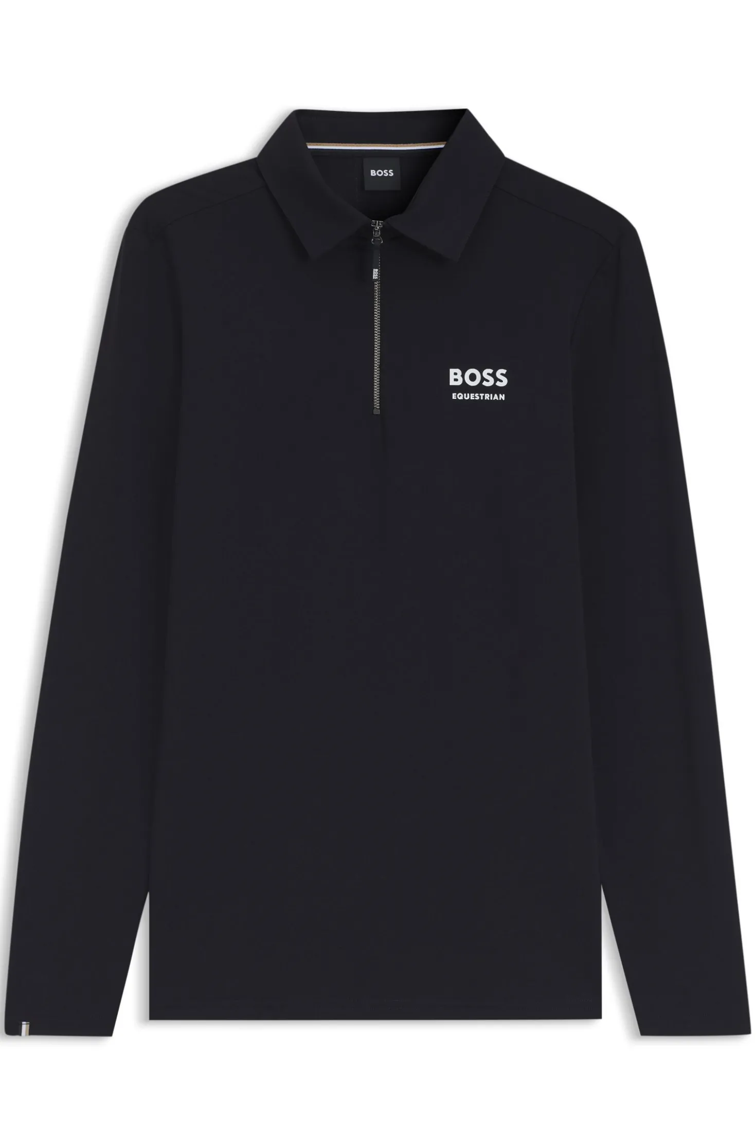 Equestrian training polo shirt in power-stretch material