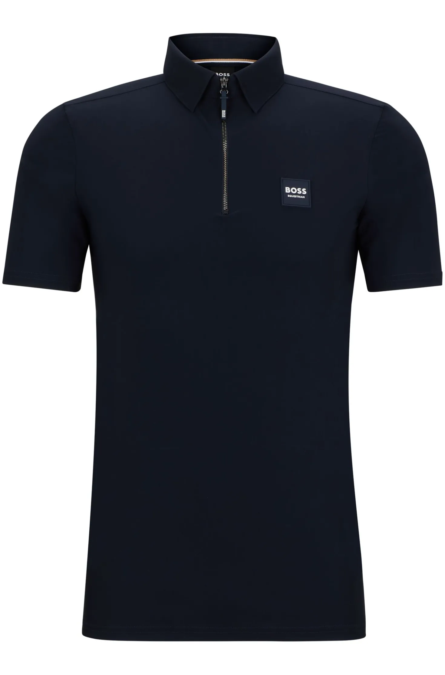Equestrian training shirt with signature logo patch