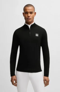 Equestrian troyer sweater with logo patch
